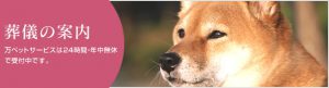 葬儀のご案内。万ペットサービスは24時間・年中無休で受付いたします。